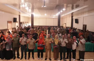 Pj Walikota Payakumbuh Suprayitno foto bersama usai Pelatihan Pencegahan dan Mitigasi Bencana kota Payakumbuh tahun 2024 di aula Dinas Peternakan Provinsi Sumbar, Selasa 02 Juni 2024.