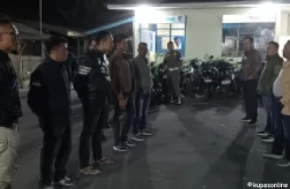 Apel bersama Polisi dan Satpol PP usai melaksanakan operasi cipkon malam