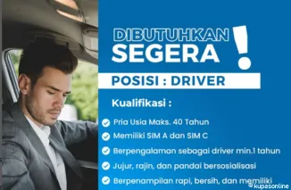 Dibuka! Lowongan Kerja Driver di PT. Dofla Jaya Properti, Gaji Menarik dan Lingkungan Profesional