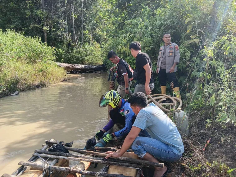 Jajaran Polres Solok Selatan Razia Tambang Emas Ilegal