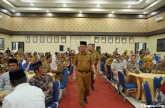 Wakil walikota Payakumbuh Elzadaswarman usai membuka Musrenbang digelar di aula Ngalau Indah Balaikota Payakumbuh, Senin 5 Mei 2025.