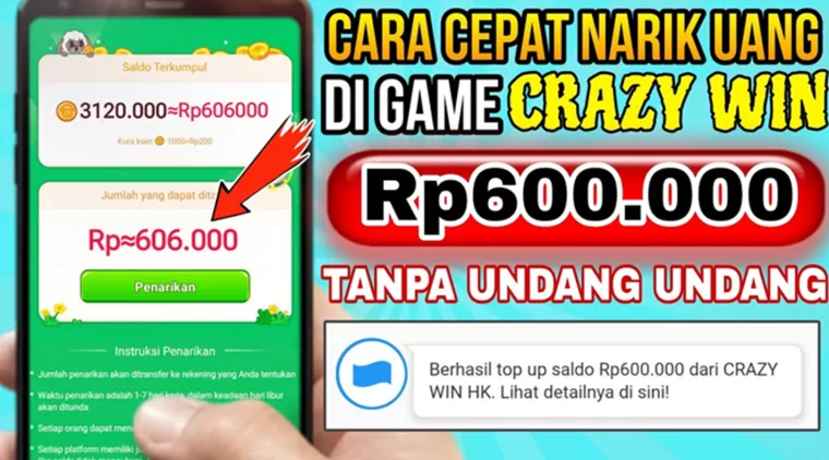 Berikut Link Download Game Penghasil Uang Crazy Win, yang Terbukti Membayar Hingga Rp600 Sehari!!