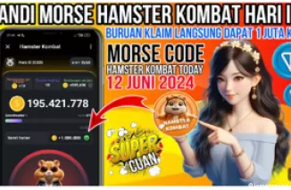 Update Sandi Morse Harian 12 Juni 2024 Hamster Kombat Hari Ini!(Foto: YT Herz Id)
