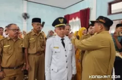 Pelepasan Jabatan Camat dan Pelantikan Ketua TP PKK Batang Gasan dihadiri Bupati Suhatri Bur