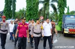 Persiapan Maksimal, Ketua DPRD Dharmasraya Hadiri Apel Gelar Pasukan Polri untuk Pemilu 2024