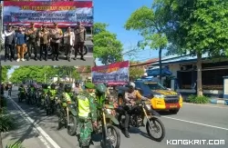 Personel gabungan disiagakan untuk pengamanan tahapan pemungutan dan penghitungan suara Pemilu 2024. (Insert : Kapolres Tulungagung bersama Forkopimda dan ketua KPU Tulungagung).