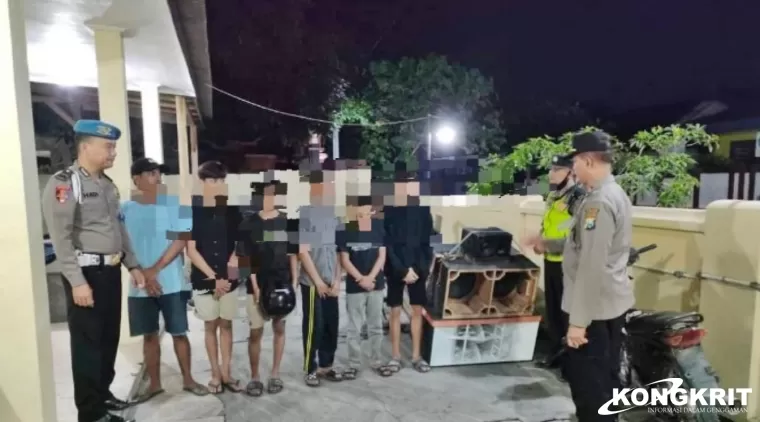 6 Pemuda yang gunakan Sound Sistem saat ronda sahur dilakukan pembinaan di Mapolsek Campurdarat