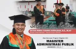 Bupati Dharmasraya Sutan Riska, Resmi bergelar Magister Administrasi Publik dari UNAND