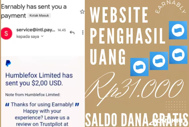 Ilustrasi Website Penghasil Uang Earnably (foto: Youtuber Naufal354/Canva)