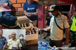 Satpol PP Tulungagung Bersama Tim Gabungan Kembali Merazia Sejumlah Warkop Karaoke, Puluhan Botol Miras Diamankan