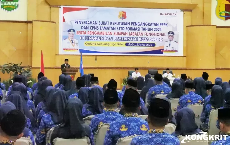 Wawako Solok Lantik  212 Pegawai PPPK dan CPNS di Kota Solok