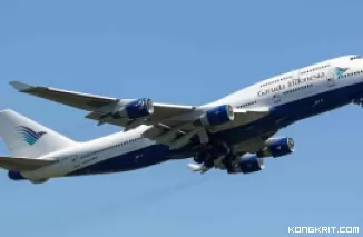 Pesawat Pengganti Garuda Indonesia Angkut Jemaah Haji Kloter 5 Embarkasi Makassar ke Madinah. (Foto : Dok.Istimewa)