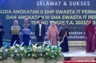 Wisuda siswa SMP dan SMA YPIT Permata Hati Bangsa Kota Tebingtinggi, Kamis (9/5/2024).