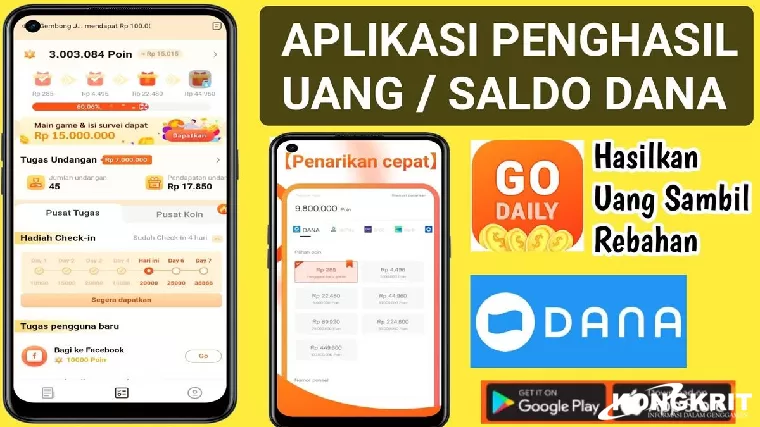 Uang Kaget Rp500.000 Per Hari! Baca Berita &amp; Main Game di Go Daily. (Foto : Dok. Istimewa)