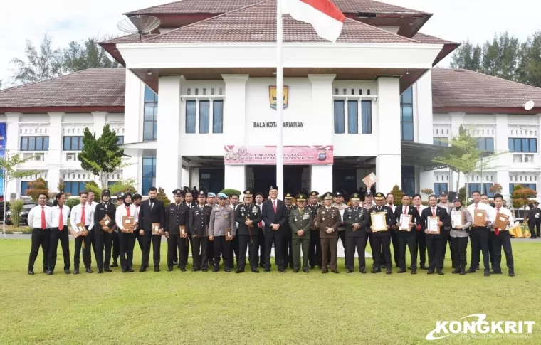 Pj Wako Pariaman Beri Apresiasi Polres Pariaman saat Peringatan HUT Bhayangkara ke-78 di Balaikota
