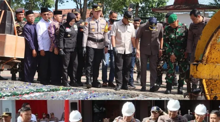 Ribuan Botol BB miras dan ratusan BB knalpot brong dimusnahkan dalam apel gelar pasukan operasi Ketupat Semeru 2025