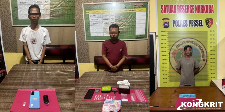 Kiri: Aldi Fernando (25), warga Labung Tanjak; Tengah: Jefriadi Saputra (28), warga Kampung Tanjung Kandih; Kanan: Janualdi Saputra (20), seorang pelajar/mahasiswa warga setempat.