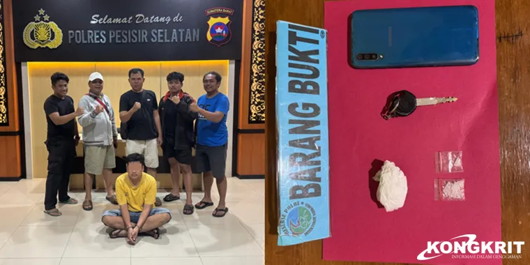Polres Pessel Tangkap Pengedar Sabu di Karang Sago, Dua Paket Barang Bukti Diamankan