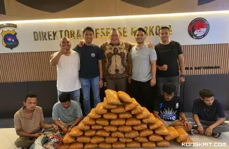 Empat Pemuda Diamankan Ditresnarkoba Polda Sumbar, 47 Paket Besar Ganja Disita