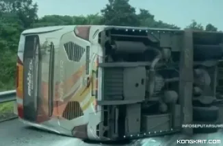 Kecelakaan Bus Padang-Jakarta di Tol Kayuagung, 1 Tewas dan 4 Luka-luka