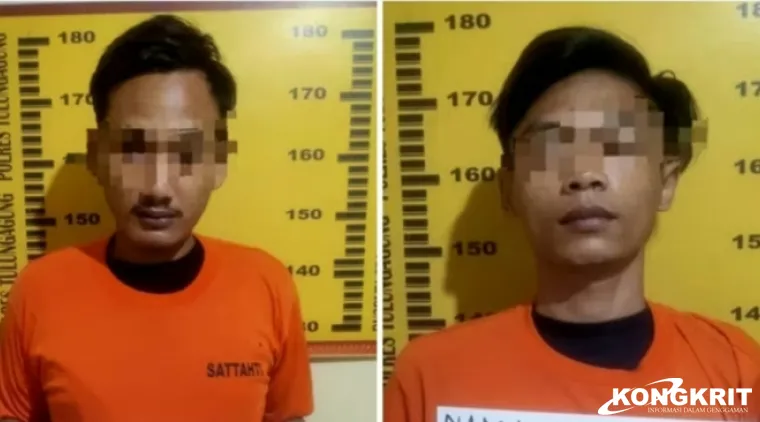 Kedua tersangka MR dan TG saat diamankan polisi