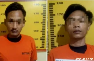Kedua tersangka MR dan TG saat diamankan polisi