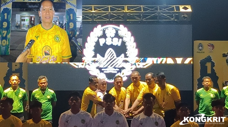 Perwakilan Forkopimda Tulungagung saat melaunching Perseta 1970 di Indoor GOR Guyub Rukun Rejoagung. (Insert : Ahmad Baharudin Manager Perseta 1970 sekaligus ketua ASKAB PSSI Tulungagung)