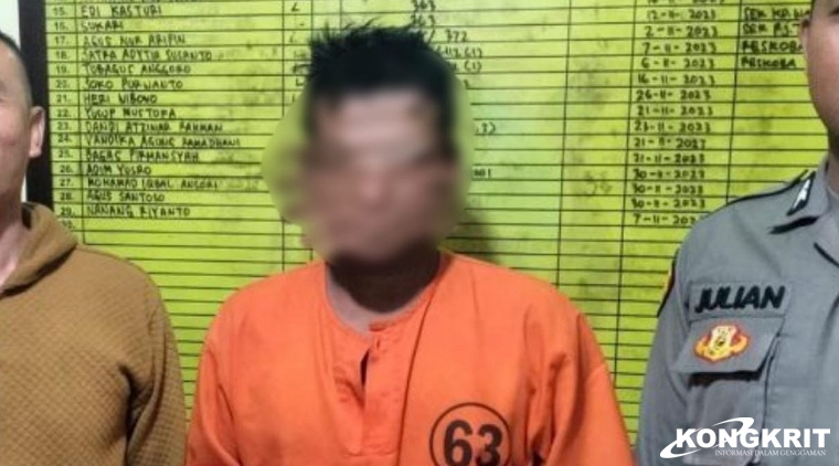 Tersangka MAM saat diamankan polisi