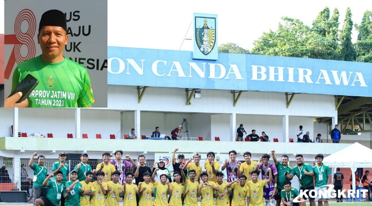 Tim kesebelasan Perseta 1970 Tulungagung (Insert : Ketua Askab PSSI Tulungagung Ahmad Baharudin)
