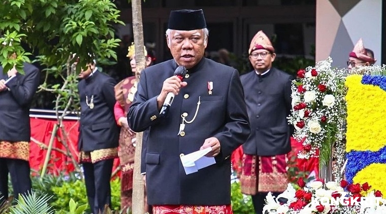 Menteri PUPR, Basuki Hadimuljono memberikan arahan saat peringatan Hari Bakti PU ke - 78