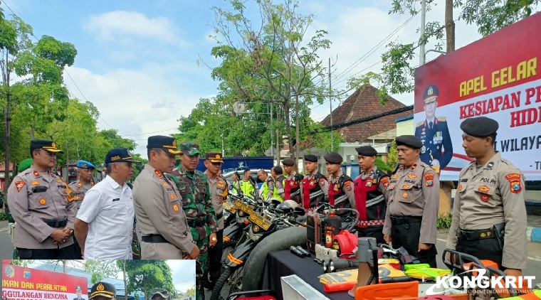 Polres Tulungagung Bersama Tiga Pilar Gelar Apel Pasukan dan Peralatan Kesiapan Penanggulangan Bencana Hidrometeorologi