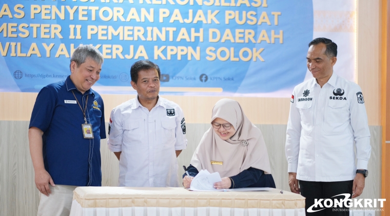 Taat Pajak, Kabupaten Solok Jadi Tercepat Penyelesaian Rekonsiliasi Penyetorna Pajak Semester II di Sumatera Barat