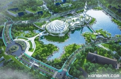 Desain Masjid Negara IKN Nusantara tampak dari atas
