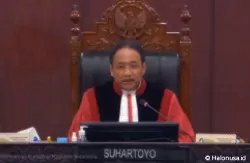 Ketua MK, Suhartoyo saat sidang perdana sengketa Pilpres