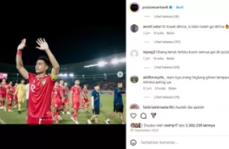 Tangkap layar unggahan Pratama Arhan di Instagram