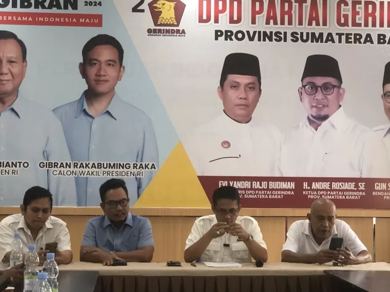 Konferensi pers pernyataan pembukaan pendaftaran bakal calon kepala daerah oleh Partai Gerindra