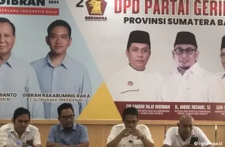 Konferensi pers pernyataan pembukaan pendaftaran bakal calon kepala daerah oleh Partai Gerindra