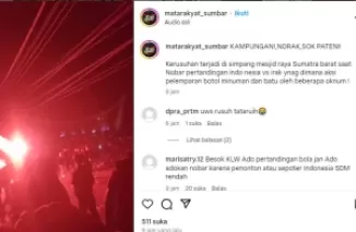 Tangkap Layar unggahan akun Instagram Mata rakyat sumbar