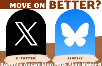 Ilustrasi X dan Bluesky (foto: Canva)