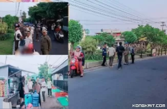 Petugas Satpol PP bersama petugas gabungan kepolisian, TNI, Dishub, DLH dan Polsuska PT KAI patroli di taman dekat perlintasan kereta api