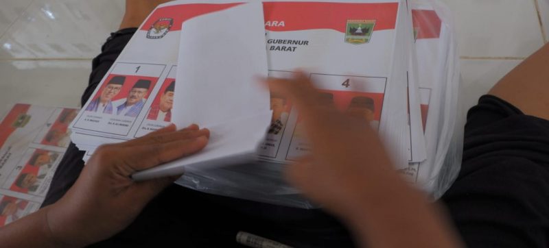 Surat suara Pilkada Sumatera Barat. | Gon/Halonusa