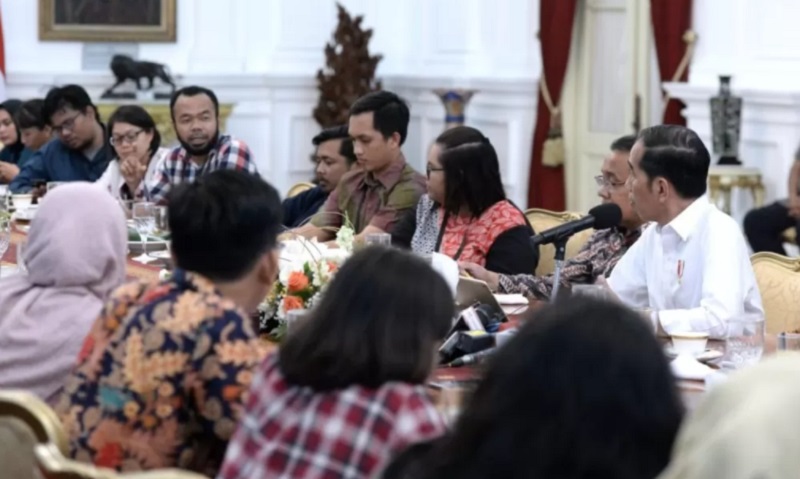 Presiden RI Joko Widodo saat bertemu wartawan di Istana (BPMI Setpres)
