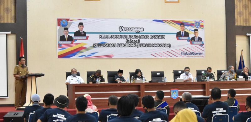 Pencanangan Kelurahan Nunang Daya Bangun sebagai Kelurahan Bersinar (Bersih Narkoba) di Kota Payakumbuh, Sumatera Barat, Selasa (1/12/2020). | Halonusa
