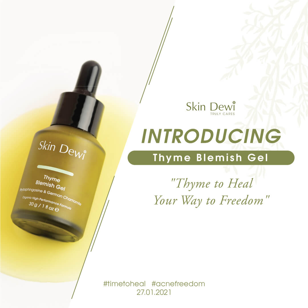 Thyme Blemish Gel produk terbaru Skin Dewi, Rabu (27/1/2021). Skin Dewi didirikan pada tahun 2014 lalu di bawah naungan PT Saridewi Natural Kosmetik. Kariadil Harefa/halonusa
