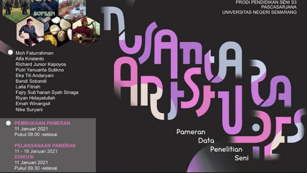 11 Mahasiswa S3 Universitas Negeri Semarang (UNNES) angkatan 2019, akan menggelar pameran data penelitian seni pada Senin (11/1/2021). (istimewa)