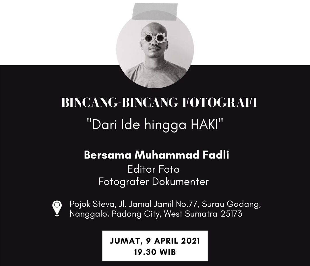 Pewarta Foto Indonesia (PFI) Kota Padang akan menggelar diskusi luring dan daring bertajuk dari ide hingga hak atas kekayaan intelektual (HaKI/HKI), 9 April 2021
