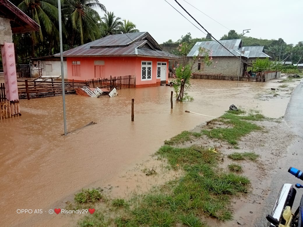 Banjir yang melanda dua desa di Kabupaten Boalemo, Gorontalo. (Foto: Dok. BNPB)