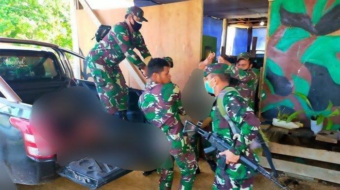 Suasana evakuasi 4 (empat) prajurit TNI dari dalam Posramil Kisor, Kampung Kisor, Distrik Aifat Selatan, Kabupaten Maybrat, Papua Barat. Ist | Halonusa