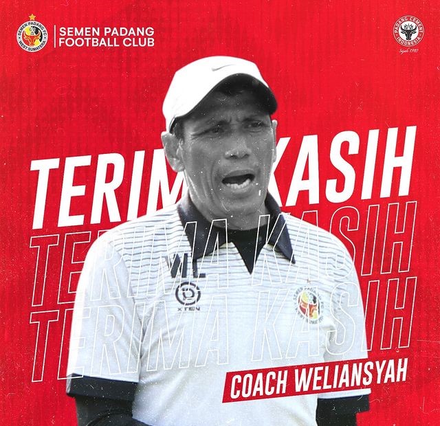 Mantan pelatih Semen Padang FC, Welliansyah. (Foto: Dok. Instagram/@semenpadangfcid)