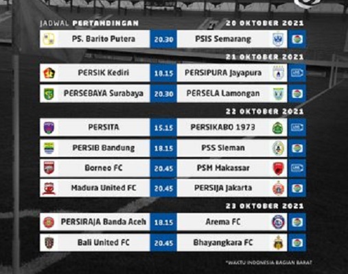 Jadwal Liga 1 Pekan Kedelapan (Foto: Twitter Liga 1Match)